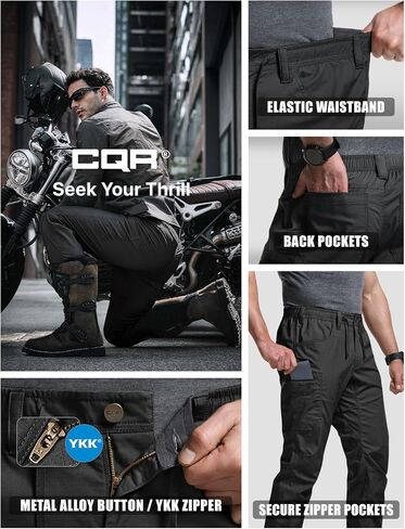CQR Men's Flex Lightweight Joggers, Elastic Waist Drawstring Casual Pants, Tapered Fit Water Resistant Outdoor Cargo Pants in Kuwait