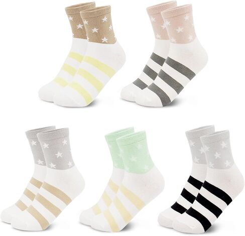 Jinny's Shoppe Women’s Novelty Cute Crew Socks – 4/5 Pairs Colorful Soft Cozy Lovely Cotton Socks for Everyday Casual Wear in Saudi Arabia