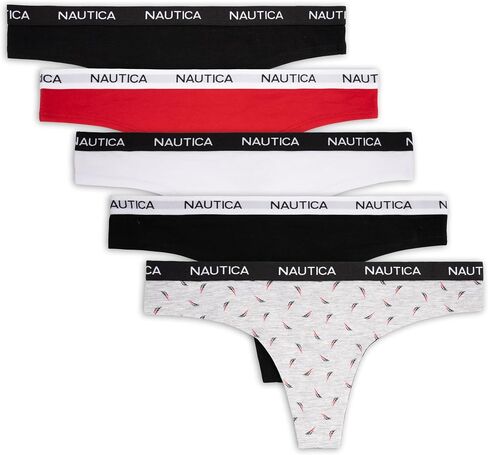 Nautica Women's Cotton Thong Underwear Set, 5-Pack in Saudi Arabia