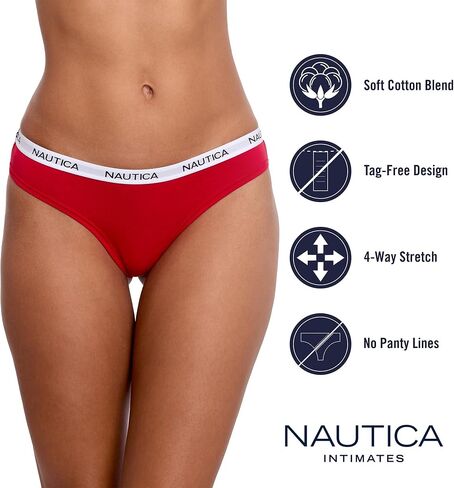 Nautica Women's Cotton Thong Underwear Set, 5-Pack in Saudi Arabia