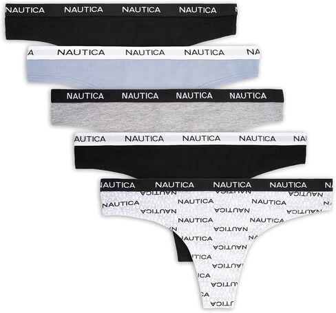 Nautica Women's Cotton Thong Underwear Set, 5-Pack in Saudi Arabia
