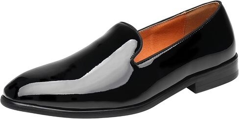 ELANROMAN Men's Patent Leather Loafers Wedding Party Prom Shoes in Saudi Arabia