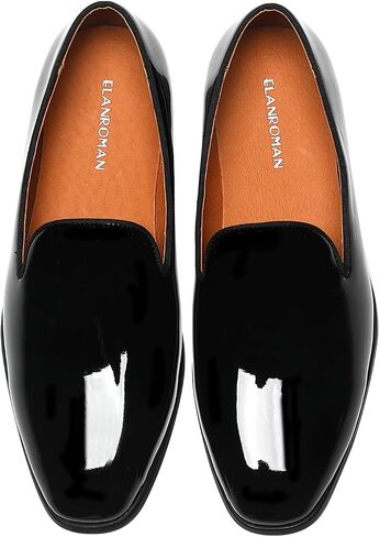 ELANROMAN Men's Patent Leather Loafers Wedding Party Prom Shoes in Saudi Arabia