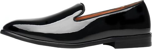 ELANROMAN Men's Patent Leather Loafers Wedding Party Prom Shoes in Saudi Arabia