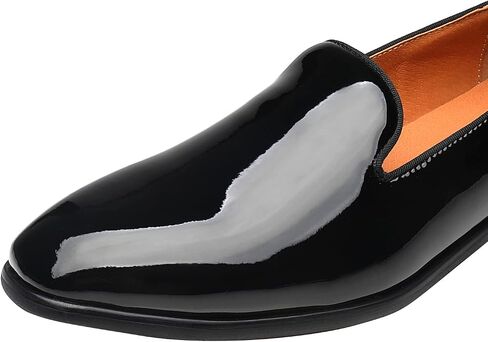 ELANROMAN Men's Patent Leather Loafers Wedding Party Prom Shoes in Saudi Arabia