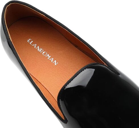 ELANROMAN Men's Patent Leather Loafers Wedding Party Prom Shoes in Saudi Arabia