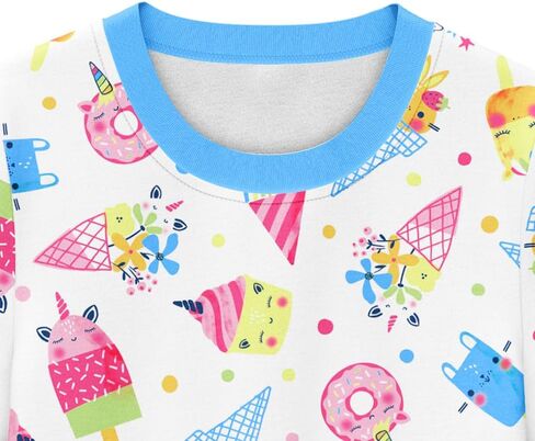 LQSZ Girls Pajamas Short Sleeve Toddler Girl Summer Pajamas 3 Piece Pjs Set Sleepwear for Girls 3-10 Years in Saudi Arabia