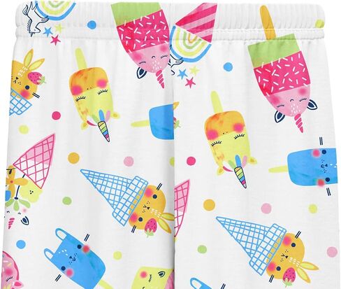 LQSZ Girls Pajamas Short Sleeve Toddler Girl Summer Pajamas 3 Piece Pjs Set Sleepwear for Girls 3-10 Years in Saudi Arabia