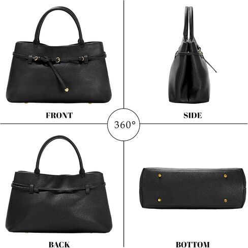 Work Tote Purses and Handbags for Women Vegan Leather Belted Top-handle Satchel Shoulder Bags with Long Strap in Saudi Arabia