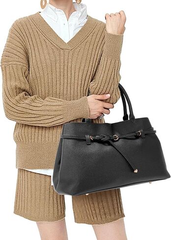 Work Tote Purses and Handbags for Women Vegan Leather Belted Top-handle Satchel Shoulder Bags with Long Strap in Saudi Arabia