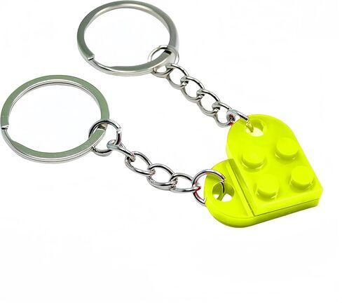 Heart Keychains Matching Brick Keychain for Couples Keychain Heart Building Block Keychain for Boyfriend Girlfriend in Kuwait