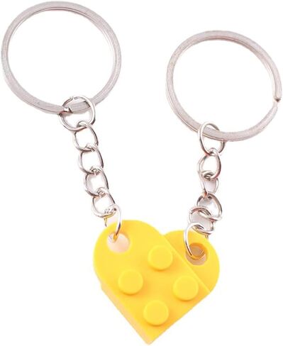 Heart Keychains Matching Brick Keychain for Couples Keychain Heart Building Block Keychain for Boyfriend Girlfriend in Kuwait