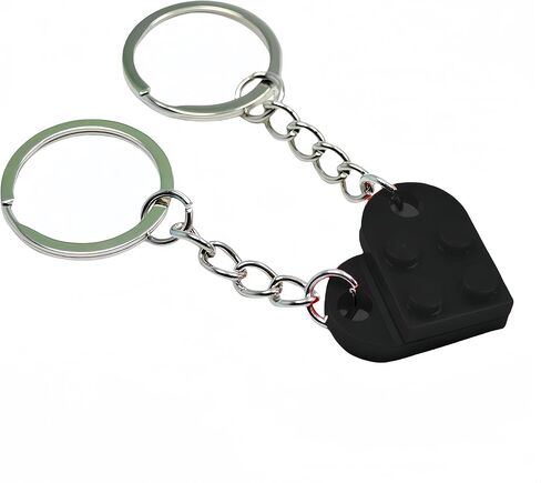 Heart Keychains Matching Brick Keychain for Couples Keychain Heart Building Block Keychain for Boyfriend Girlfriend in Kuwait
