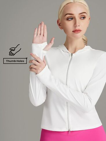 AVGO Women's UPF 50+ Sun Protection Athletic Jacket Zip Up Hoodie Lightweight Long Sleeve Sun Shirt for Outdoor Hiking in Saudi Arabia