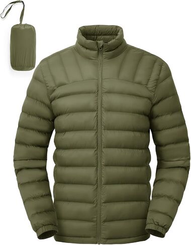 Rdruko Men's Puffer Packable Lightweight Jacket Winter Windproof Down Alternative Stand Collar Coat in Saudi Arabia