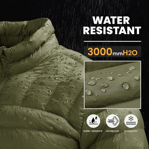 Rdruko Men's Puffer Packable Lightweight Jacket Winter Windproof Down Alternative Stand Collar Coat in Saudi Arabia