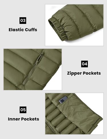 Rdruko Men's Puffer Packable Lightweight Jacket Winter Windproof Down Alternative Stand Collar Coat in Saudi Arabia