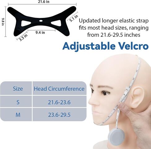 حزام الذقن للنوم ، حزام الذقن لمستخدمي CPAP ، حزام الفك لتوقف التنفس أثناء النوم ، حزام الذقن القابل للتعديل والتنفس ، أجهزة شخير مضادة ، سدادة الشخير للرجال والنساء ، (الوردي/م) in Kuwait