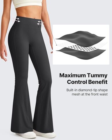 G4Free Ribbed Flare Yoga Pants for Women High Waisted Bell Bottom Leggings Tummy Control Petite/Regular/Tall in Saudi Arabia