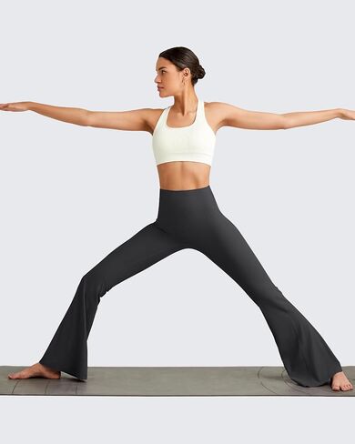 G4Free Ribbed Flare Yoga Pants for Women High Waisted Bell Bottom Leggings Tummy Control Petite/Regular/Tall in Saudi Arabia