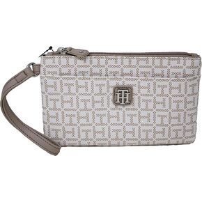 Tommy Hilfiger Women White Tan Canvas Logo Logo Bag Bag Bag Bag Bag