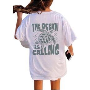 COZYEASE Girl's Short Sleeve Graphic T Shirt Crew Neck Loose Summer Tee Tops