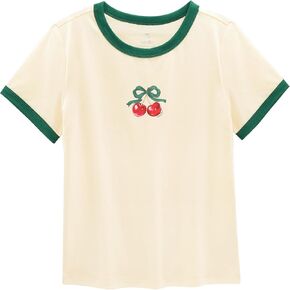 Stelle Girls Shirt Short Sleeve T-Shirt Crew Neck Casual Basic Summer Tee Tops for Kids Teen 5-15 Years