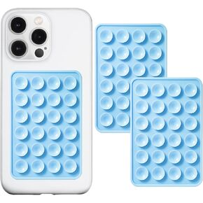 PKYAA 2 Pack جراب هاتف لاصق من السيليكون، حامل قبضة قوي لصور السيلفي ومقاطع الفيديو، قبضة هاتف لاصقة بدون استخدام اليدين لأجهزة iPhone وAndroid، 2.17 بوصة × 3.15 بوصة (وردي فاتح)