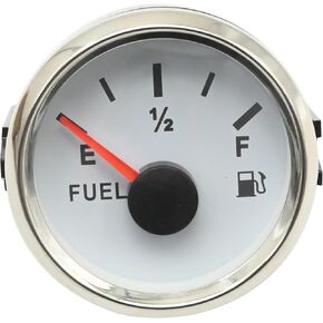 73-10 ohms Boat Fuel Level Gauge, White 52mm 9-32VDC Universal Boat Fuel Gas Tank Meter for Marine Car RV Yacht Motorcycle Automotive