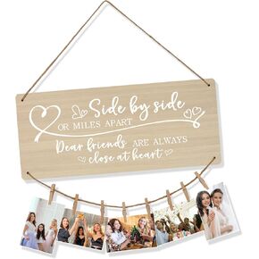 Friendship Gifts for Women Graduation Best Friend Long Distance Gifts for Her Hanging Photo Display Sister Gift for Sisters Picture Frames Wall Decor Photo Board Coworker Leaving Gift for Work Bestie