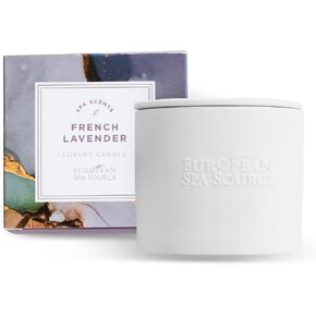 European Spa Source Woodsmoke + Leather Luxury Candle for Aromatherapy, Soy Wax Candle, Hand Poured, at Home Spa Experience Promoting Relaxation, 45 Hours of Burn Time in Kuwait