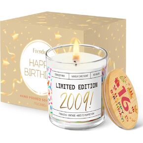 18th Birthday Gifts, 18th Birthday Gifts for Girls and Boys, Gifts for 18 Year Old Girls Boys, Unique Happy 18th Birthday Gift Candle with Sprinkles, Limited Edition 2007 - Vanilla Scent, 7oz