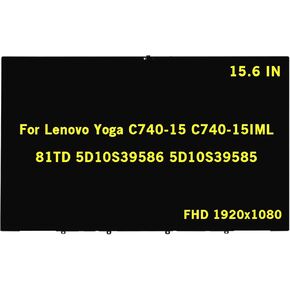 15.6 بوصة بديلة لجهاز Lenovo Yoga C740-15 C740-15IML 81TD 5D10S39586 5D10S39585 FHD 1920x1080 IPS LCD شاشة تعمل باللمس لوحة تحكم رقمية مع إطار