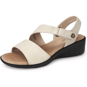 SHIBEVER Women's Low Wedge Heel Sandals Dressy Summer Ankle Strap Sandals Open Toe Comfortable Causal Platform Shoes