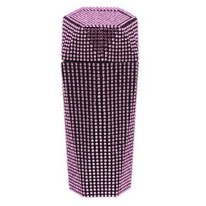 iplusmile Car Trash Can with Lid - Bling Rhinestone Garbage Container - Portable Vehicle Waste Dustbin Rubbish Bins for Automotive Home Office, Black