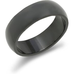 Custom Engraved Black Plated Stainless Steel 7mm Band (ring sizes 5 to 13) - Personalized Unisex Ring - Custom Jewelry - Couples Ring - Men's Wedding Band - Gifts for Dad