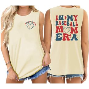 Baseball Mom Shirt Tank Tops Baseball Love Graphic Tee Shirts Women Summer Casual Loose Sleeveless Shirt