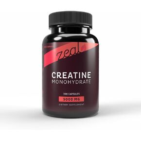 Zeal Creatine Monohydrate Unflavored Powder, 5000 mg per Serv (5g) | 72 Servings
