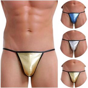 3 حزمة لامعة من الرجال - الربعة المبهرة ، المثيرة G -String Low -Rise & Formanable