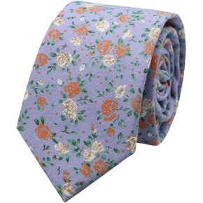 Floral Ties Skinny Tie for Men, Cotton Mens Neckties for Wedding, Casual, Business, Party, Daily Use, School