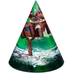 mookaitedecor Orgone Conical Pyramid with Copper Tree of Life Coils, Crystal Quartz Points Orgonite Energy Generator for Meditation Chakra Balancing & Reiki Healing, 2.75 Inch High