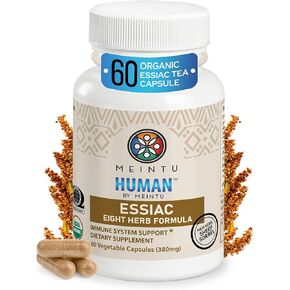 MEINTU Organic 8 Herb Essiac Capsules - Advanced Powerful Antioxidant Blend to Help Promote Overall Health - 100% Organic Essiac Tea 8 Herb Supplement - 60 Capsules