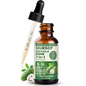 Soursop Graviola Liquid Drop 60ml Organic Multivitamin Drops Pure Soursop Leave & Fruit Complex Extract Drop Bitters Liquid