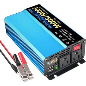 1000W Pure Sine Wave Inverter, 12V to 110V DC to AC Converter with LED Display and Dual AC Socket & 5V 3.4A USB for Car Truck RV Home Camping