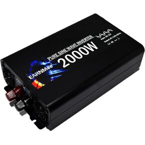 1000W العاكس ، عاكس السيارة ، إخراج موجة جيبية نقية ، DC 12V إلى AC 110V 120V للشاحنة ، الطاقة الشمسية ، في الهواء الطلق ، RV ، محول الطاقة مع شاشة LCD
