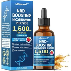 NAD+ BOSTING NICOTINAMIDE RIBOSIDE LIPOSIDE DROPS - Trans -Resveratrol ، Red Wine -Cellular Wellness ، Healthy Cliper - Raspberry Made في الولايات المتحدة الأمريكية - 2.0 FL OZ (60 مل)