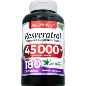 FITO MEDIC'S Lab | Resveratrol | Resveratrol Supplements | Resveratrol Capsules 450 mg 100:1 per 3-Capsule Serving | 180 Caps