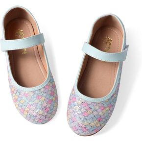 Mermaid Glitter Princess Ballet Flats for Girls, Mary Jane Shoes Dress Shoes for Girl Back to School Princess Wedding Shoes (Toddler/Little Kid/Big Kids)