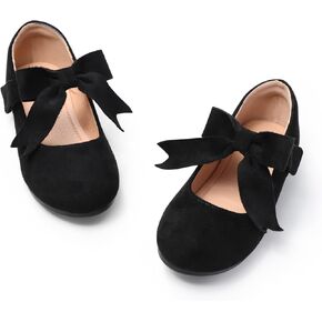 Girls Mary Jane Flats - Soft Round Toe Dress Shoes with Non-Slip Soles | Cute Bow Ballet Flats for Weddings, School, Parties (Toddler/Kids Sizes) in Kuwait