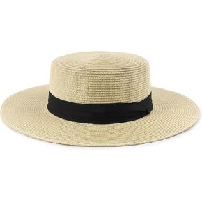 Zylioo XXL Oversize Straw Boater Hats,Large Summer Travel Sun Hats,UV Protection Packable Beach Hat with Chin Strap